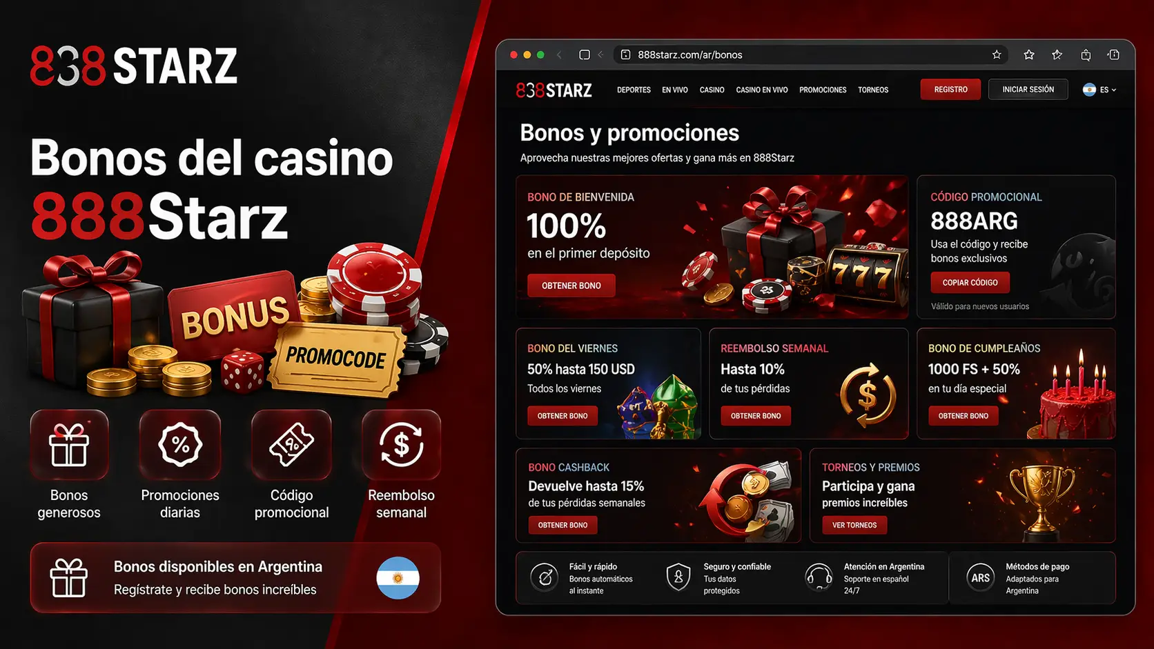 Bonos del Casino 888Starz