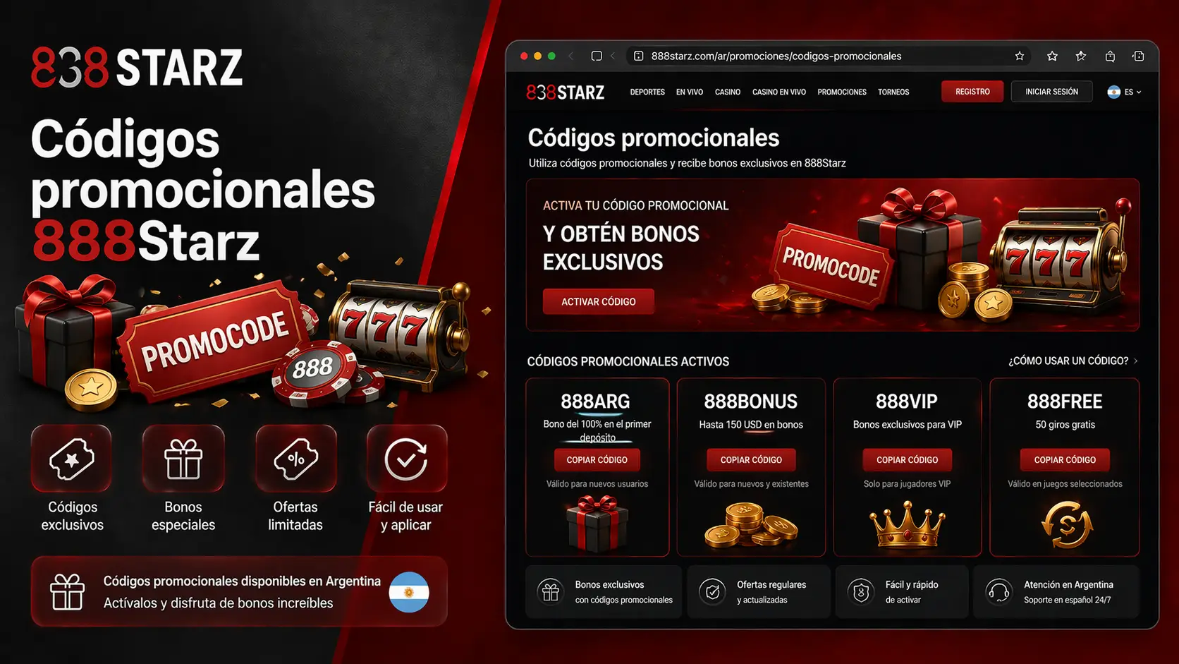 Códigos promocionales 888Starz